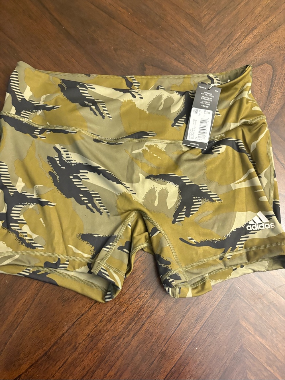 adidas Womens Camo Short Tights Orbit Green/Black/White X-Large New